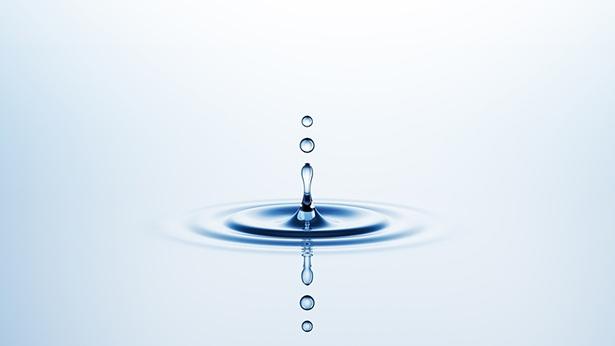 Water droplet on water
